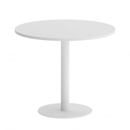 Стол журнальный круглый HOME OFFICE VR.SP-5-90.1 Белый Бриллиант/Белый металл_0