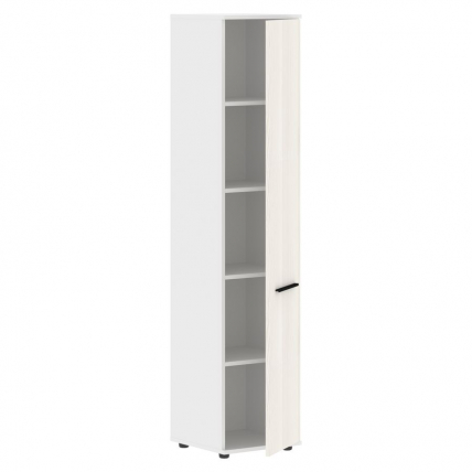 Шкаф-колонка с глухой дверью EDIS EHCS 42.1 Ясень Траун Черный Белый_1