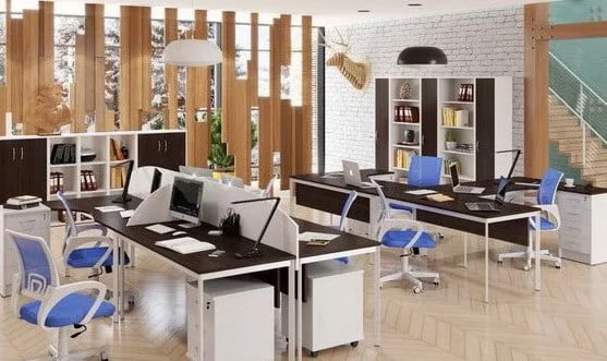 Стол прямой IMAGO-S СП-1.1SD венге магия белый полуматовый_1