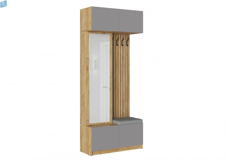 Прихожая БОСТОН дуб крафт золотой/Шифер серый_1