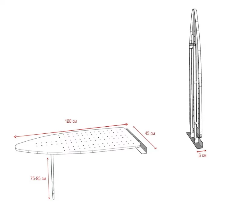 Механизм встроенной гладильной доски Shelf.On Серый металлик_5