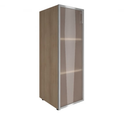 Шкаф книжный средний со стеклом в раме без топа YALTA LT-SU 2.4R Снежная Патина_0