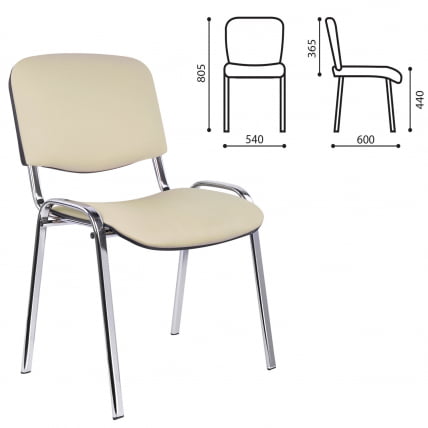 Стул для посетителей ИЗО хром кожзам Бежевый Z-21_0