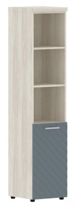 Шкаф колонка с глухой малой дверью и топом (левый) Torr LUX TLHC 42.5 L Сосна Эдмонд Серо-голубой_0