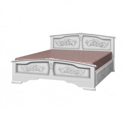 Кровать из массива Елена 200х160 Белый жемчуг_0