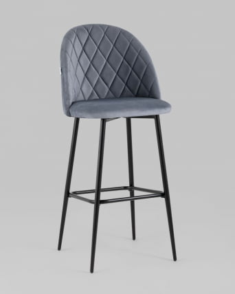 Стул барный Марсель Б велюр Серый_1