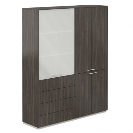 Шкаф высокий двойной Atlas NZ-0301+NZ-0312.BT.BT Бренсон Трюфель_0