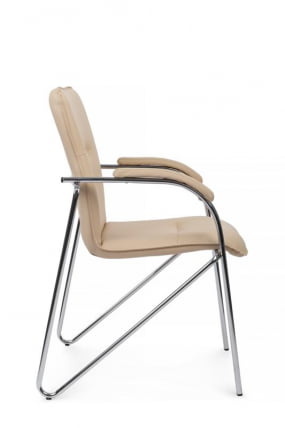 Стул Самба с мягкими подлокотниками СМБ-01Х Хром гальв. Бежевый / SMB-01H_1