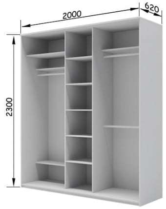 Шкаф-купе Хит-23-20-151 Дуб млечный_1