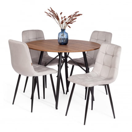 Стул CHILLY (mod. JSC-220) Велюр/металл , 44,5х52,5х88 см, Light grey (светло-серый) HLR14 / черный_5