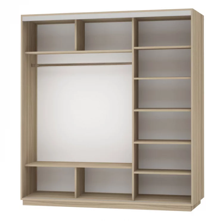 Шкаф-купе трехдверный Экспресс Трио Элемент 2100х2400h Ясень шимо светлый_1