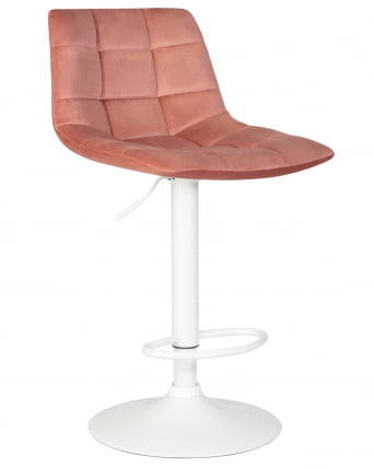 Стул барный DOBRIN TAILOR WHITE Пудрово-розовый велюр MJ9-32_6