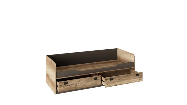 Кровать Пилигрим ТД-276.12.01 Дуб каньон светлый/Серый_1