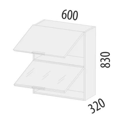 Шкаф-витрина кухонный (с системой плавного закрывания) Дакота 103.08_3
