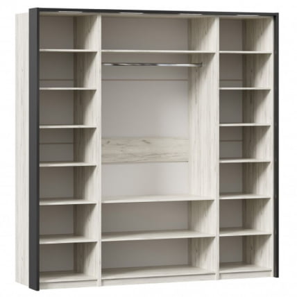 Шкаф четырехстворчатый с паспарту Техно 14 Дуб Крафт белый_2