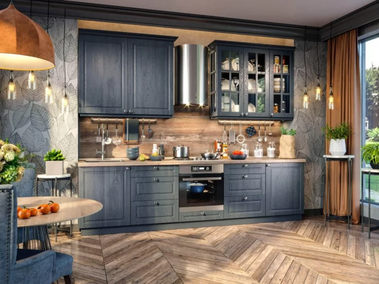 Шкаф для посуды 600 Тип 2 под духовку Мокка ЛД 274.290.000.182 Черный Дуб фактурный антрацит_1