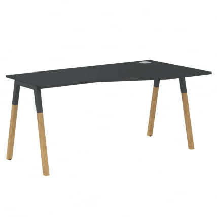 Стол эргономичный правый Forta FCT 1567 R Черный графит Дуб Гамильтон_0