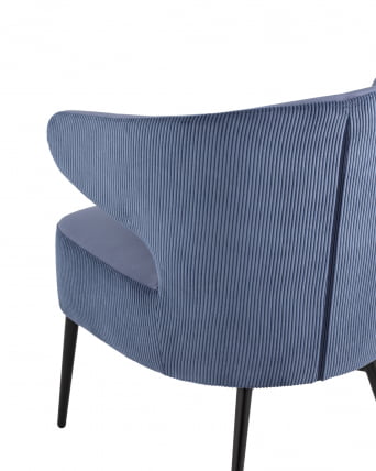 Кресло лаунж Royal Stripes велюр Синий_6