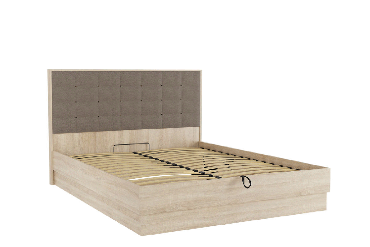 Кровать 1.6 Николь SKN-01 дуб сонома/какао (рогожка)_2