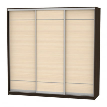 Шкаф-купе B-230х235х60-3(Венге-ДМ-D7D7D7)_0