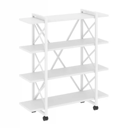 Стеллаж на колесных опорах - 4 полки LOFT  VR.L-MST.K-4.8V Металл белый Белый Бриллиант_0