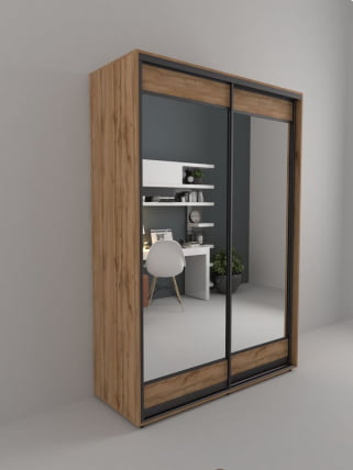 Шкаф-купе 2-х дверный Акцент-Лайт 3 1200х600 Дуб крафт золотой_0