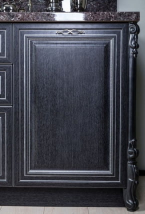 Тумба кухонная 400 Италия ЛД 275.026.000 Черный Дуб темный_1