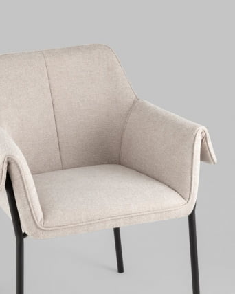 Кресло лаунж Бесс рогожка Бежевый_2