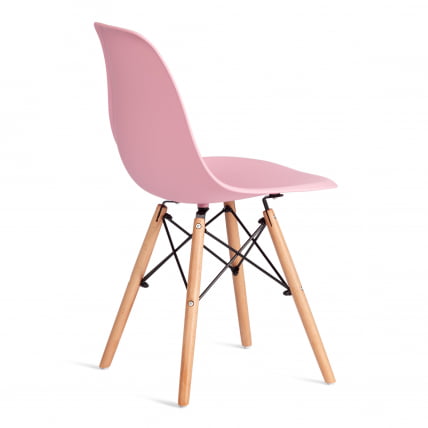 Стул CINDY (EAMES) (mod. 1801) дерево бук/металл/сиденье пластик, 45x51x82 см, Light pink (светло-розовый)_2