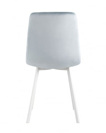 Комплект из четырех стульев Chilly велюр серо-голубой ножки белые 4 шт._4