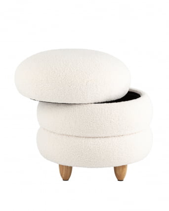 Пуф с ящиком Винни L Тедди белый_1