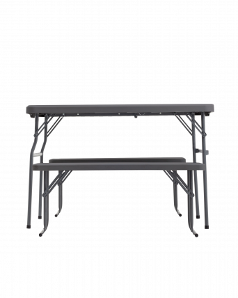 Комплект раскладного стола и двух скамеек Кейт коричневый_1