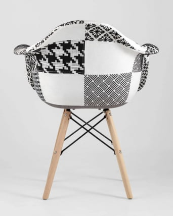 Кресло Еамес в стиле пэчворк Черно-белое / Eames_5