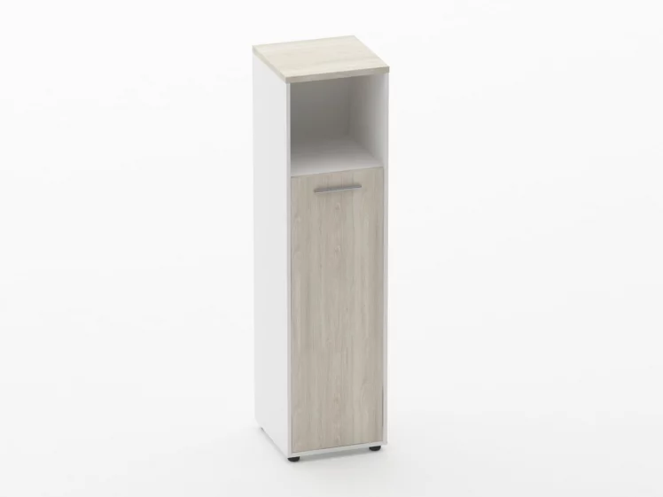 Шкаф 3 узкий закрытый с нишей Deka 10.16.13Пр Дуб Сантана светлый/Белый_0