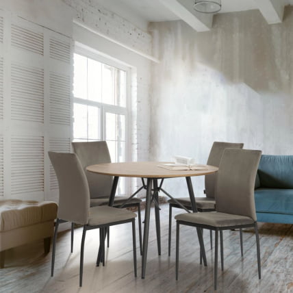 Стул CAPRI (mod. BC565-DC) металл, флок, 43 х 53 х 92 см, Dark grey (темно-серый) HLR24 / черный_10