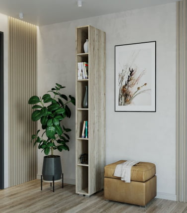 Стеллаж Пайн ПП 4 Дуб Ривьера Бетон Пайн_0