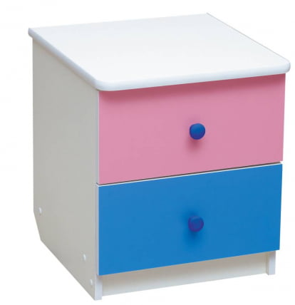 Тумба прикроватная Радуга Белый/Ярко-розовый/Синий_0