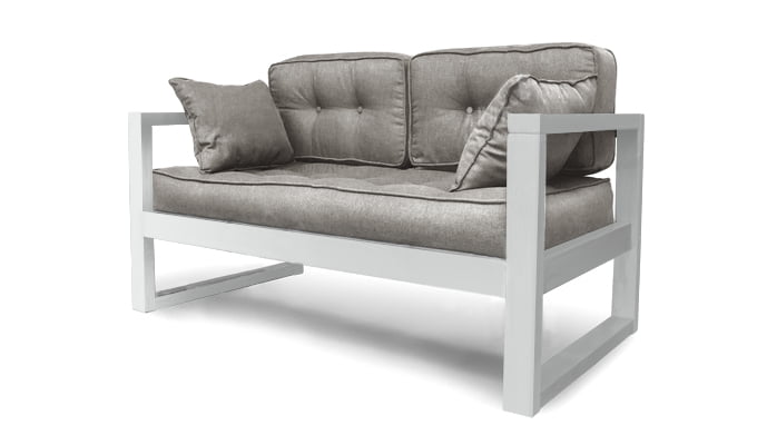 Диван двухместный DEmoku Д-2 серебристо-серый_белый_0