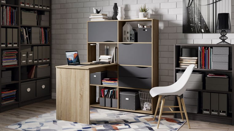 Стол письменный тип 7 Дуб Сонома/Графит Серый_2