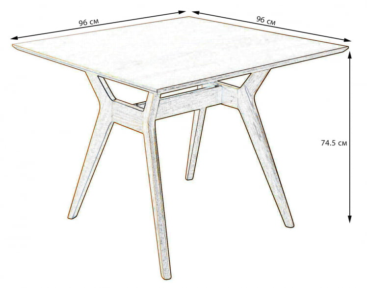 Стол Нарвик 960*960 Белый Темный орех_1