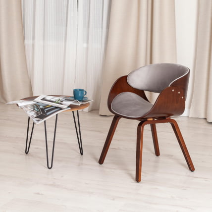 Стул LANDO (mod.8036) дерево / ткань, 59х53х75 см, орех/серый_9