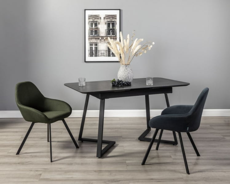 Стол Роналдо раздвиж. 120-160 Темный мрамор/Бабочка_8