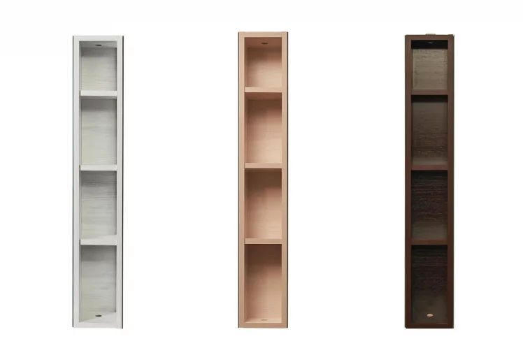 Поворотный шкаф в белом стекле Хоп Шелф Стекло Венге_1