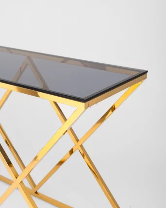 Консоль ИНСИГНИЯ 120x40 Золото стекло smoke_4