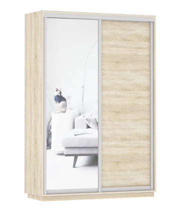 Шкаф-купе двухдверный Экспресс Дуо Медиум 1400х2200h Дуб сонома_0