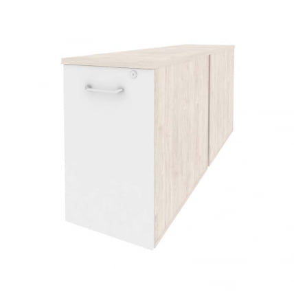 Тумба двойная низкая выдвижная приставная / опорная ONIX O.VTPO-2.8 Денвер Светлый/Белый_0