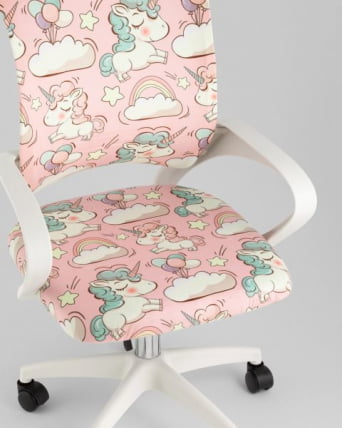 Кресло детское ТопЧаирс Симпле СН ДЖуниор принт Уникорнс пластик белый / TopChairs Simple SN Junior Unicorns_10