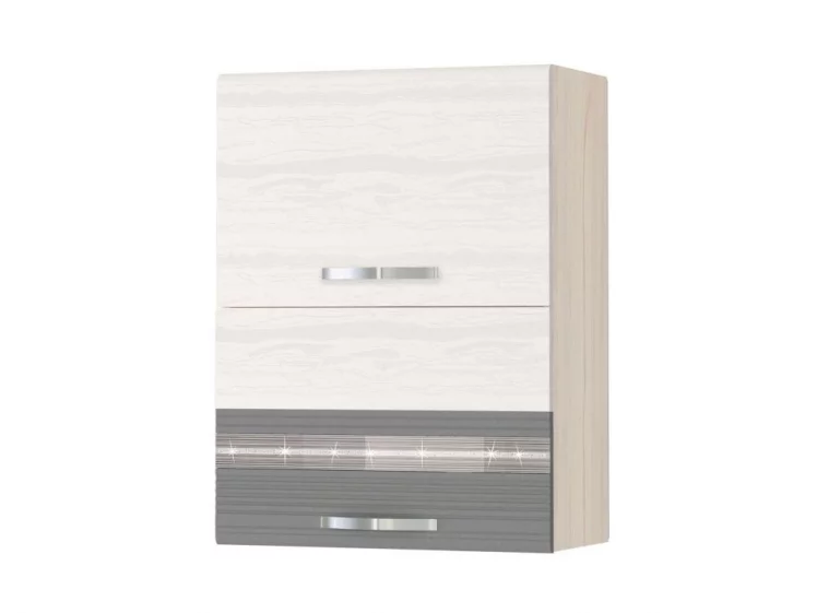 Шкаф кухонный (с системой плавного закрывания) Графит 74.96.1 Сосна Астрид /Ваниль/Графит_0