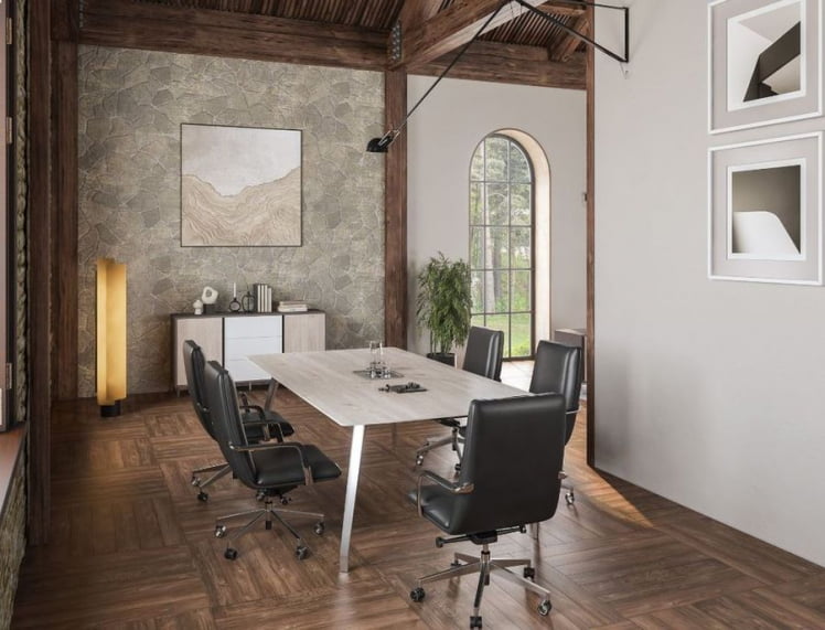 Кабинет руководителя Сирио № 1 Вольфрам Дуб Тоскана Белый / Sirio_1