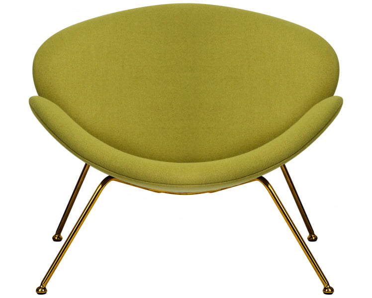 Кресло дизайнерское DOBRIN EMILY (светло-зеленая ткань AF3, золотое основание)_5